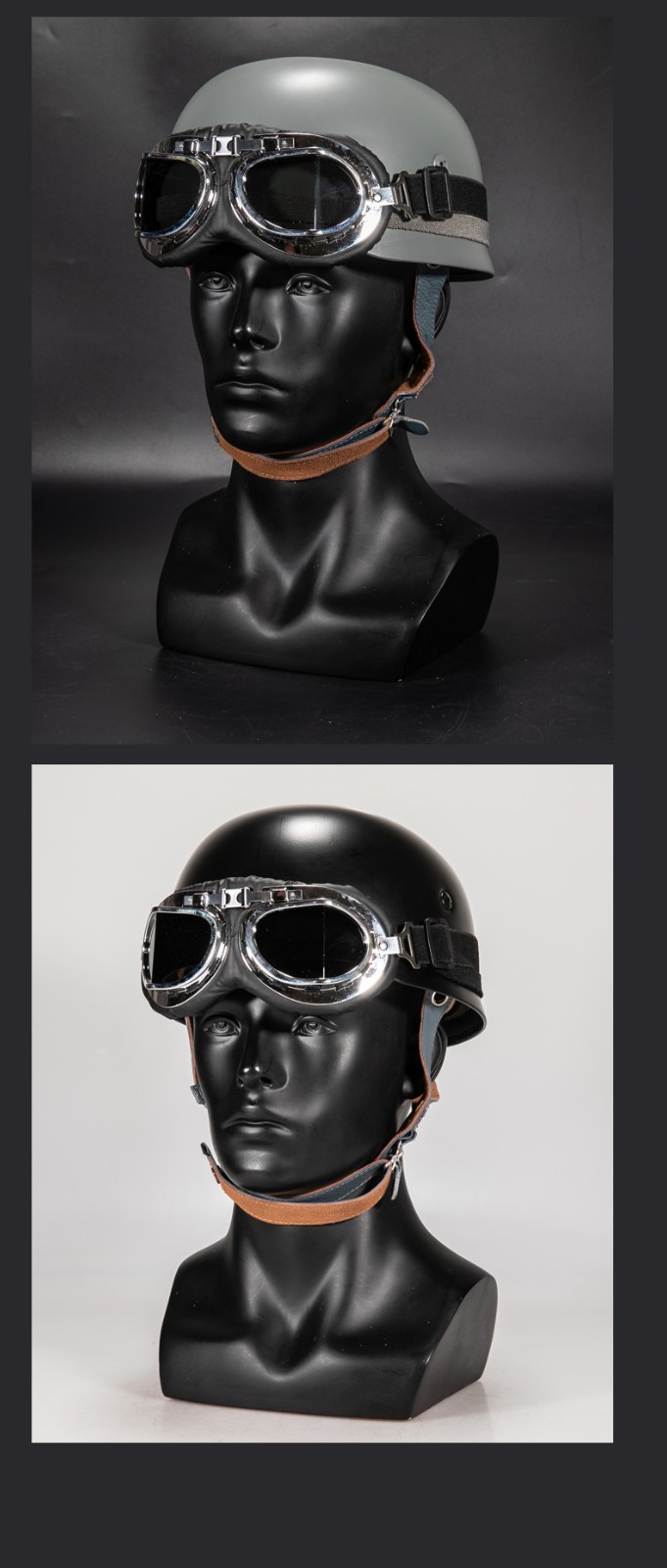 二战德式m38伞兵盔全钢制作伞降兵盔牛皮经典影视道具收藏佳品黑色