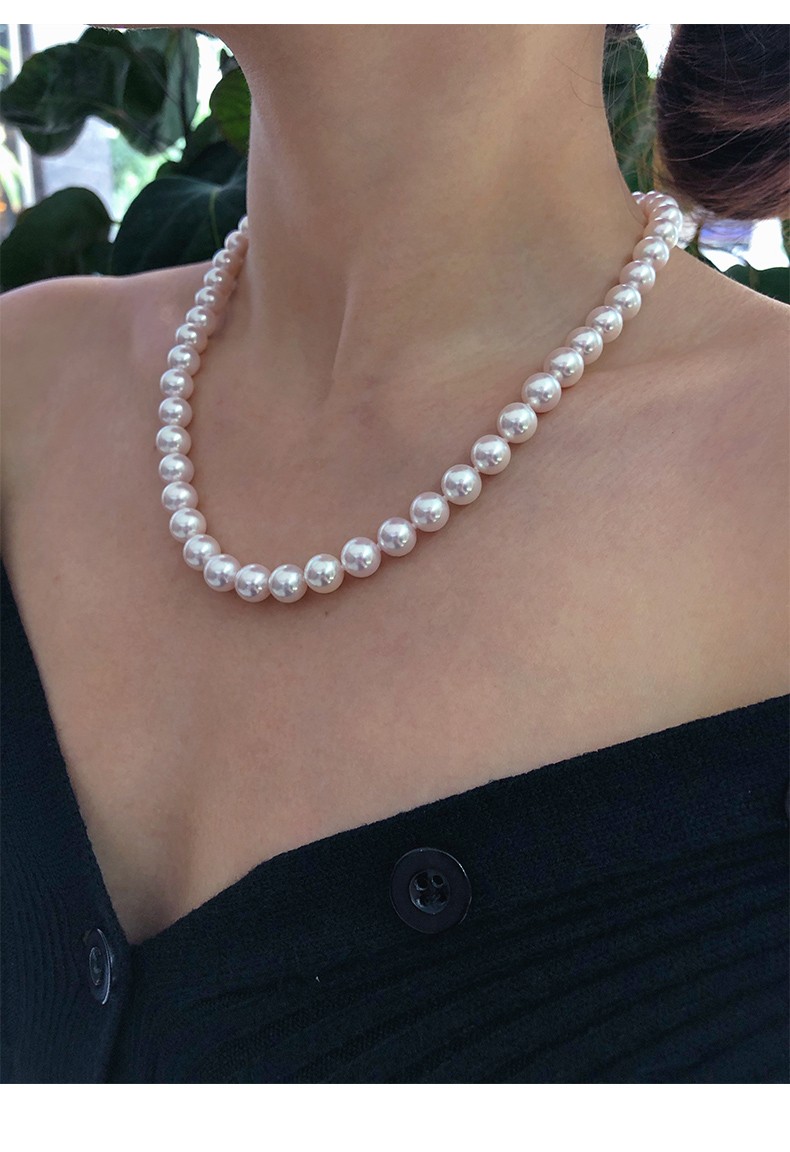 恒江北海南珠正圆强光海水珍珠项链送妈妈母亲节akoya送证书国货之光