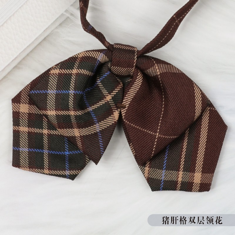 jk领结日系韩版女领花双层学院风飘带免打蝴蝶结毕业照领带水手服 紫