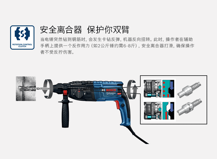 博世bosch轻型冲击钻gbh224dre三用电钻电镐电锤多功能电动工具gbh224
