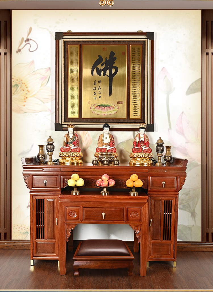 吉旺来铜板佛字莲花挂画佛堂中堂装饰壁挂佛画佛教用品背佛龛景画106