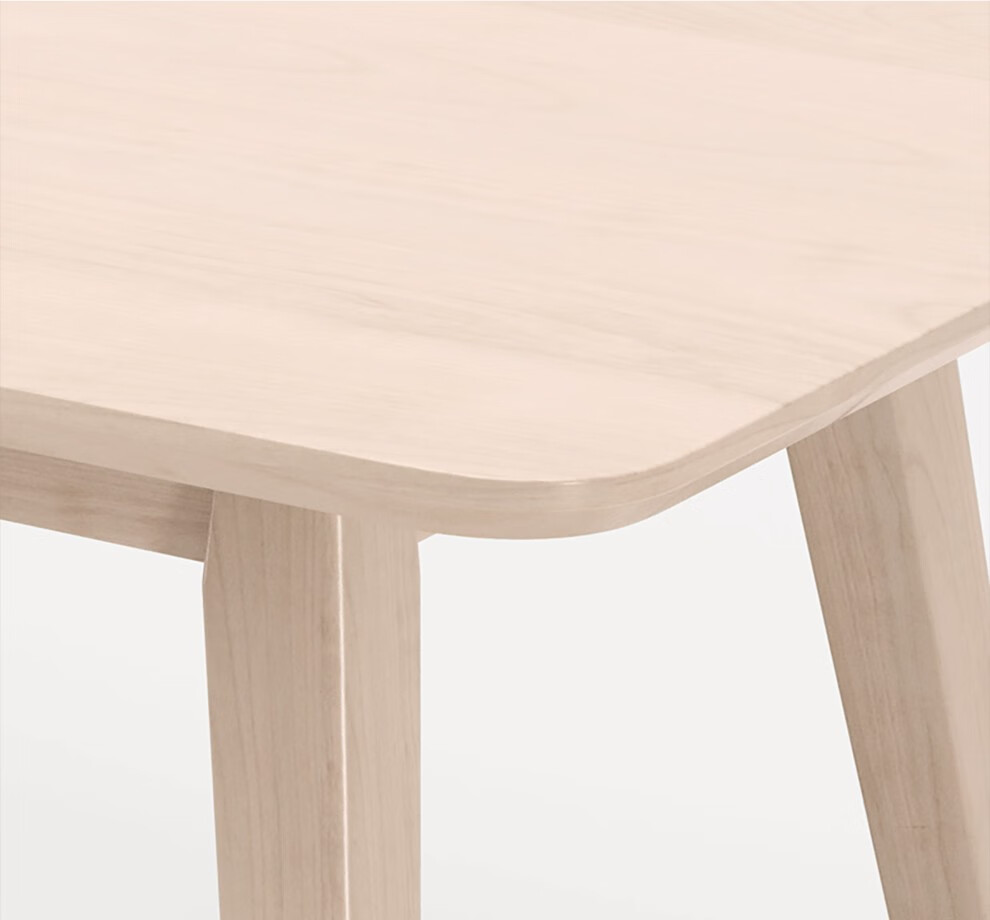 联邦 餐桌 北欧桦木家用全实木餐桌椅组合 现代简约白色原木小户型4人