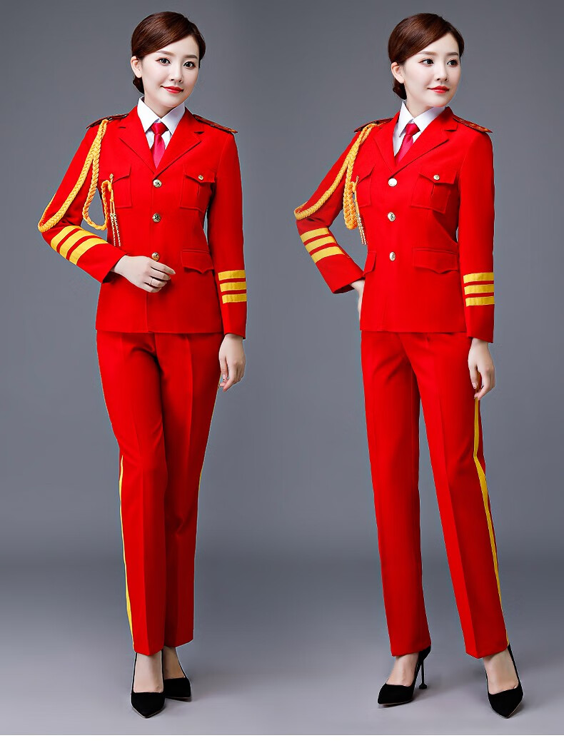哈昱升旗手服装国旗护卫队礼服国旗护卫队军乐团演出合唱礼服女绿色