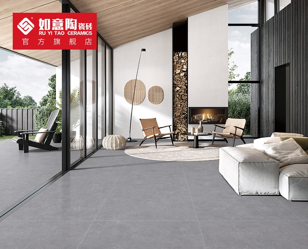 如意陶瓷砖素色质感砖托斯卡纳中灰rysc151201上墙铺地地砖单片