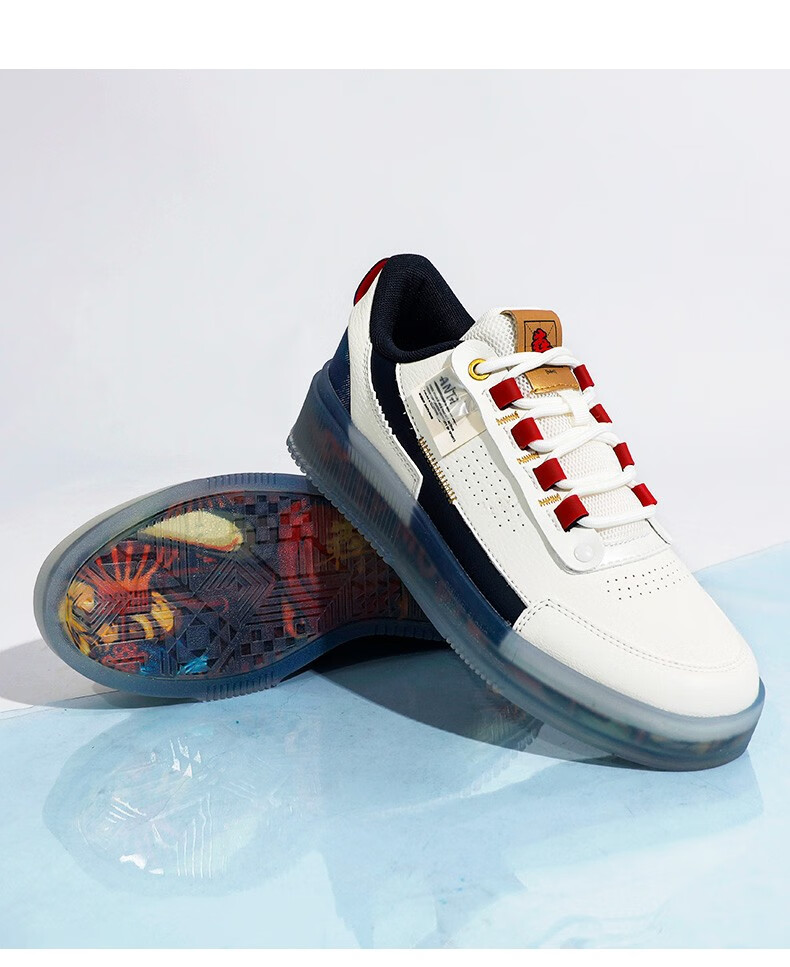 安踏板鞋果冻鞋stash联名款男鞋2022春夏新款透明底时尚厚底休闲滑板