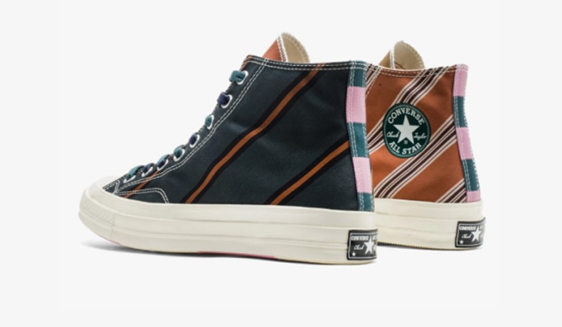 converse匡威chuck70hi三星标拼色条纹板鞋167131c42