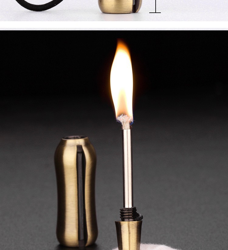 万次火柴打火机男士小巧便携式创意个性酒瓶造型煤油火柴棒金色款小瓶