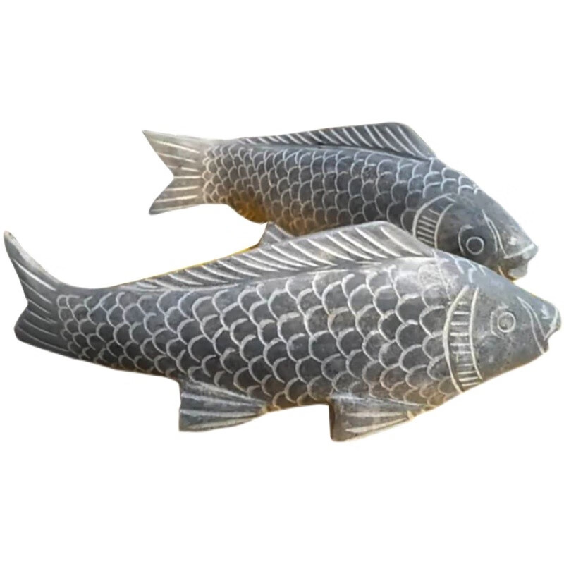 石雕鱼石头摆件家居饰品客厅装饰青石雕刻连年有余招财鱼鲤鱼跳龙门奥