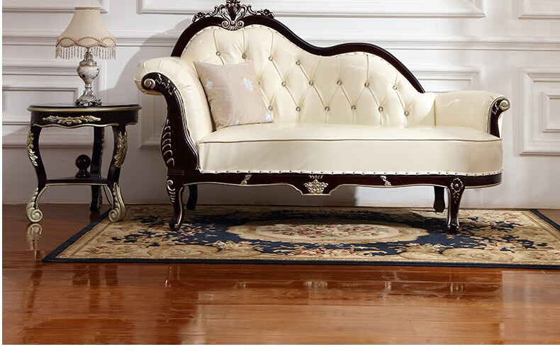 美容院贵妃椅会所欧式实木贵妃奢华雕花美人椅酒店卧室单人休闲椅新