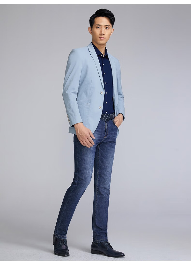 百斯盾bestn春季男下装长裤牛仔裤小直筒裤牛仔裤长裤常规直腰经典