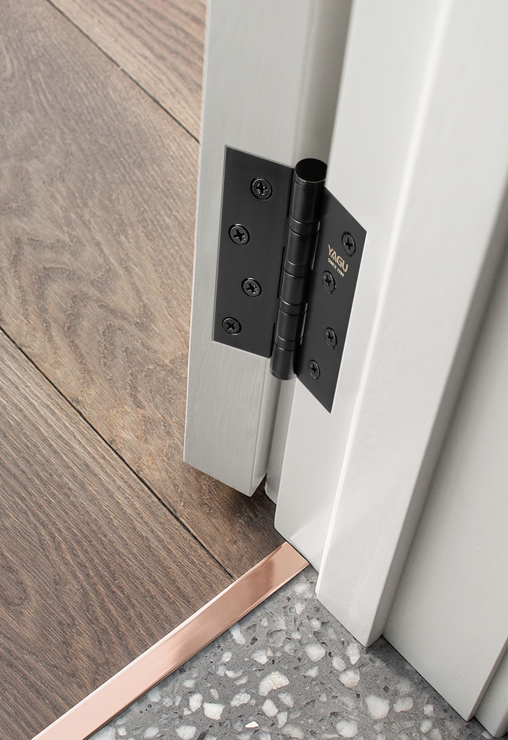 亚固yagu房门不锈钢合页实木门加厚轴承合页1片装4英寸合页拉丝金