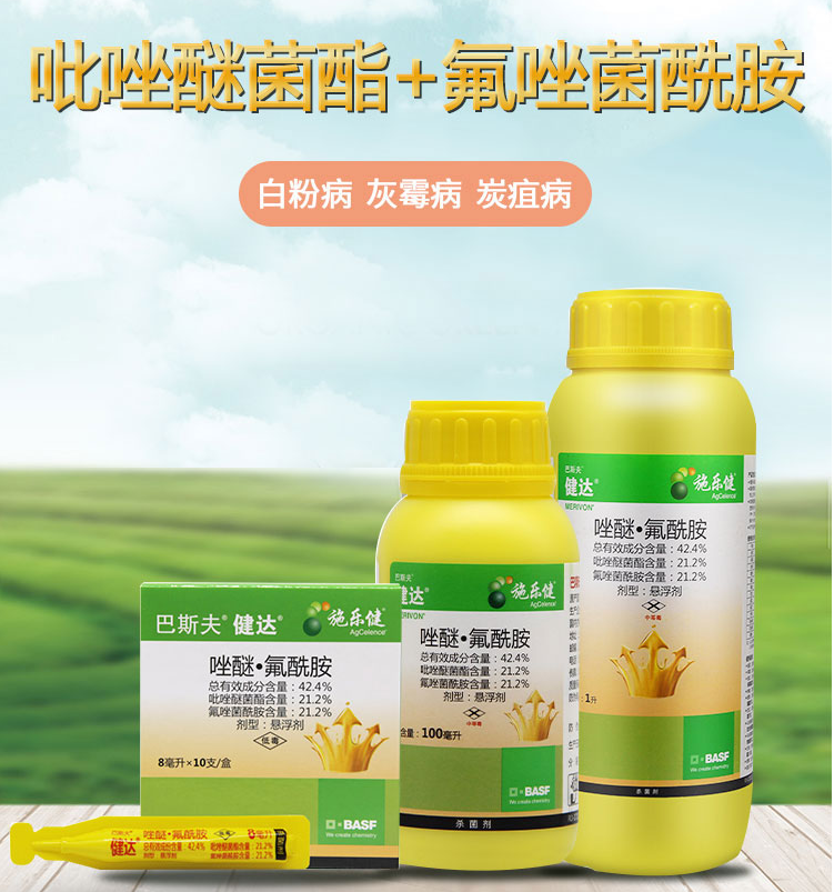 瀚鑫 德国巴斯夫 健达农药杀菌剂草莓葡萄芒果西瓜黄瓜灰霉白粉病 8ml