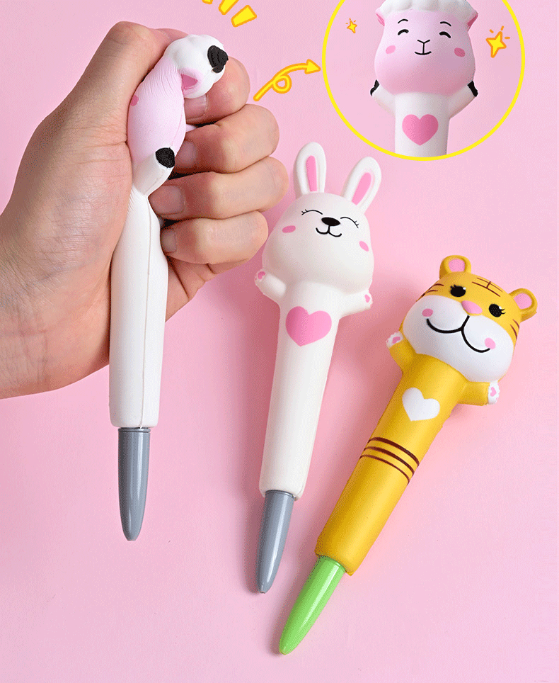 减压笔解压笔软绵绵超萌可爱卡通创意多功能百变发泄笔学生少女心中性