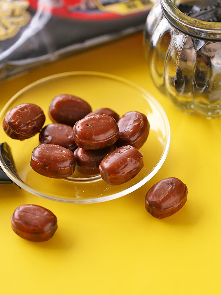 日本进口糖果ribon理本冲绳黑糖糖果直火黑糖饴夹心硬糖零食品黑糖