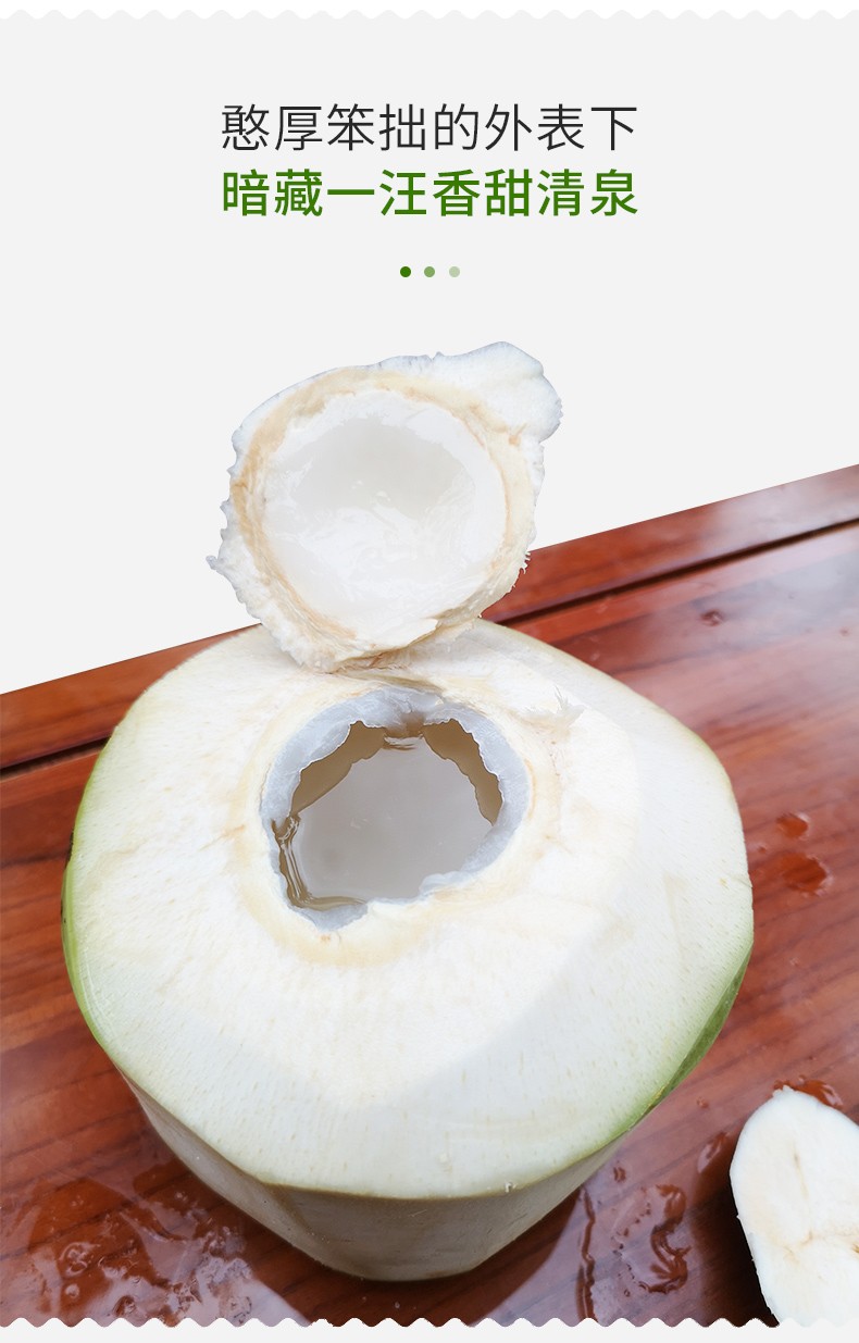 海南椰青带皮椰子青椰热带水果孕妇水果六个装【图片