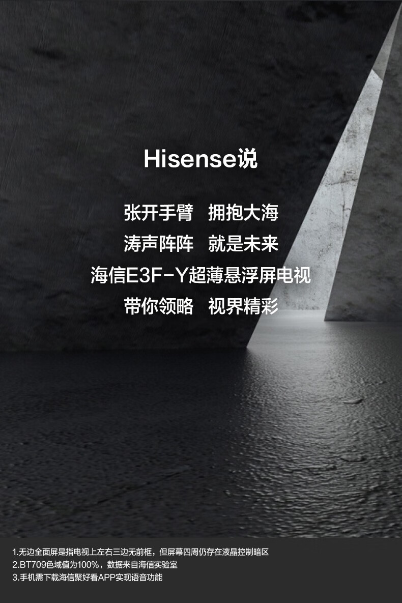 38375-海信(Hisense)55E3F-Y 55英寸4K超高清悬浮全面屏 智慧语音超薄机身 智能平板电视-详情图