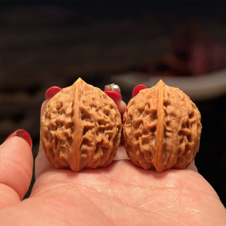 狮子头官帽虎头四座楼野生小众老树新果一对麻核桃盘玩工具送礼收藏