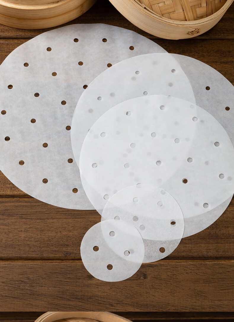 质乐蒸笼纸不粘蒸包子蒸笼垫蒸馒头油纸垫一次性家用蒸笼布纸垫 圆形