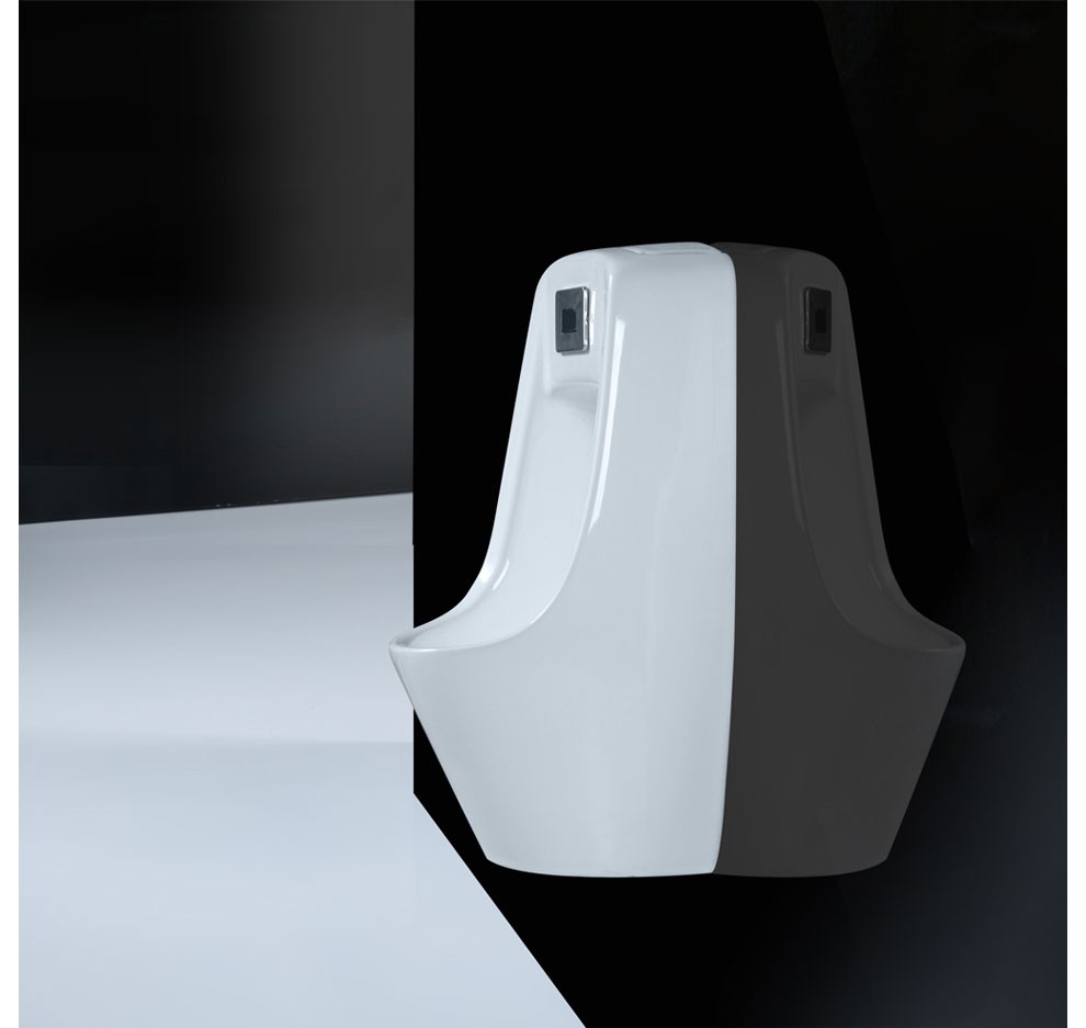 欧贝洁(oubbjie)感应式小便斗儿童一体式陶瓷挂墙式小便器手动冲水铜