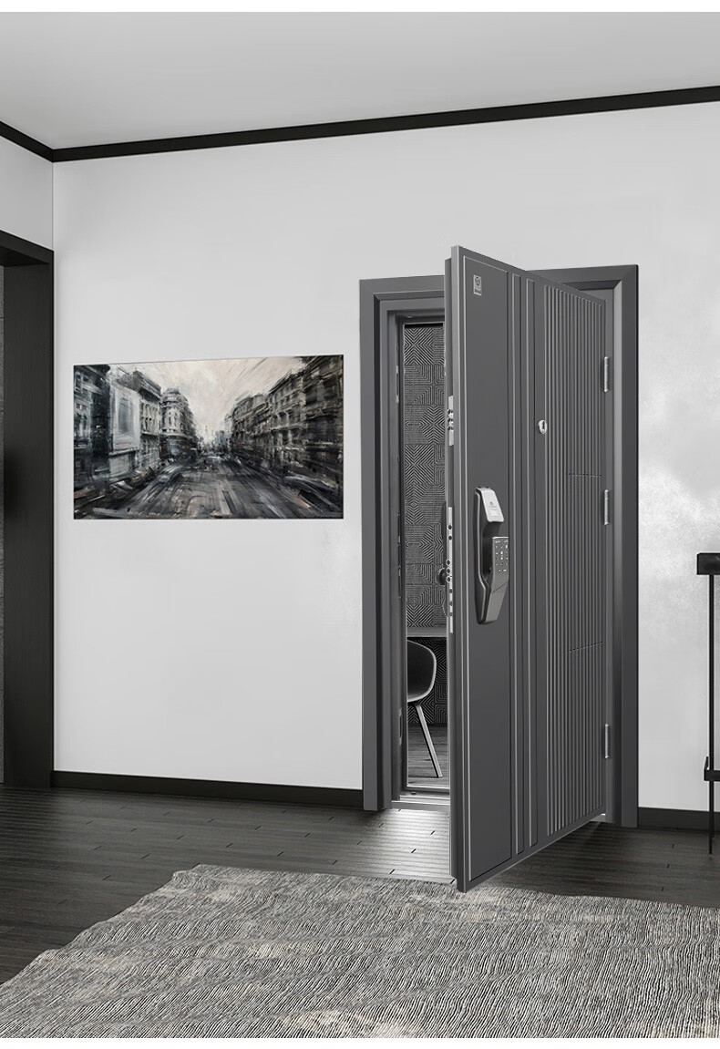 挺固 甲级安全防盗门智能门家庭进户门入户门指纹密码锁门 一握开指纹