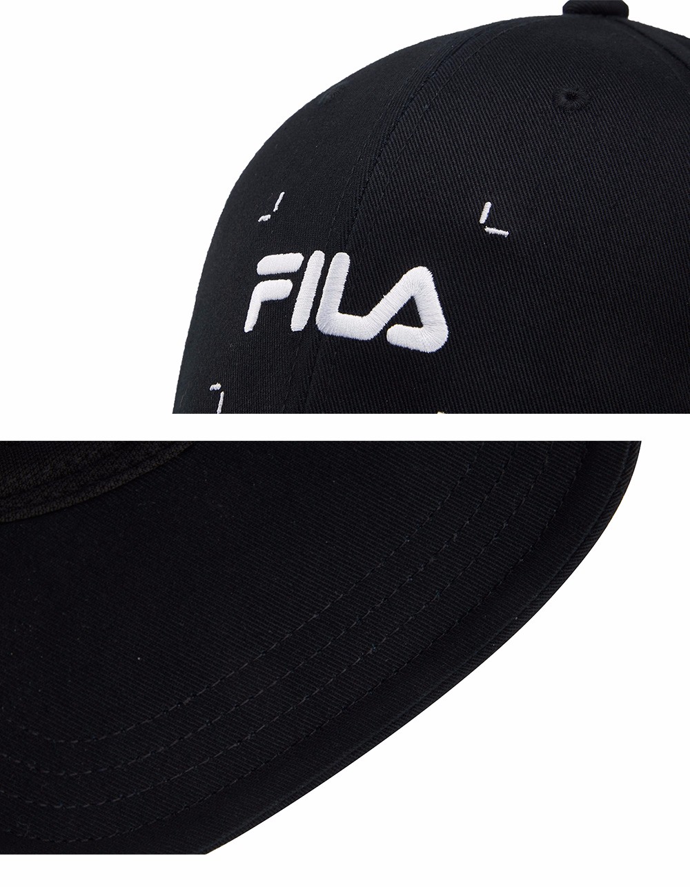 fila 斐乐官方情侣棒球帽2021春季新款休闲时尚街头ins棒球帽 深黑-bk