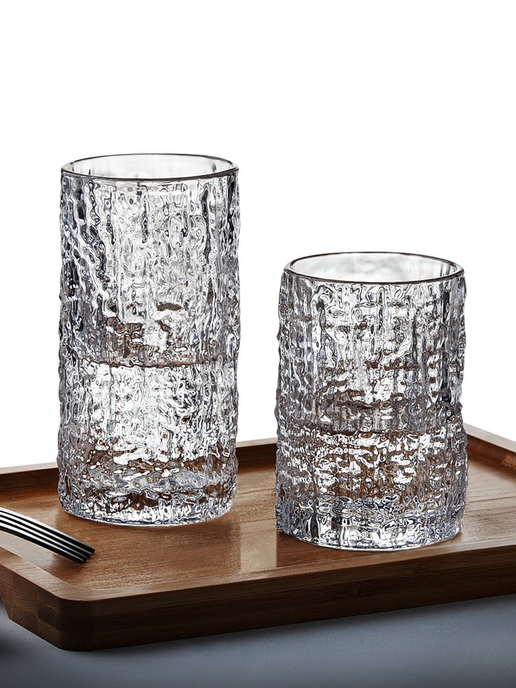 玻璃杯高档进口商务高山流水家用客厅男士随身杯清水茶杯女款便携牛奶