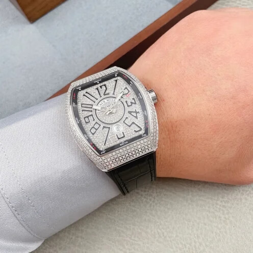 95新法兰克穆勒满天星精钢v45scdt后镶满钻自动机械男表no13789