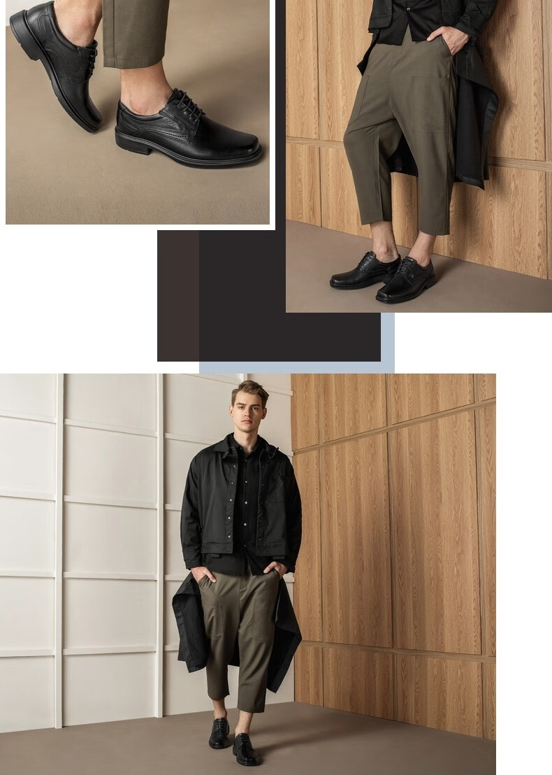 ecco爱步男鞋正装皮鞋男商务方头德比鞋 赫尔辛基050144 黑色