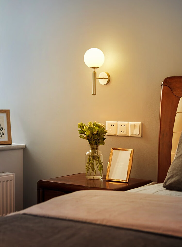 佳馨朵 北欧轻奢卧室床头灯简约后现代客厅电视背景墙壁灯ins过道走廊