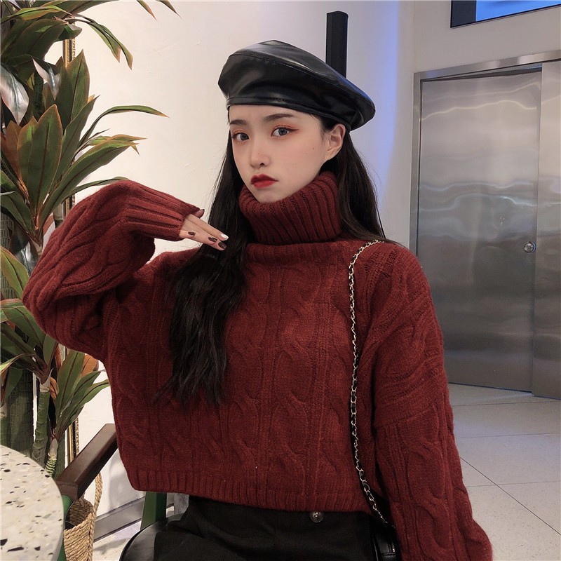 过年衣服女装秋冬2020新款洋气针织衫打底宽松圣诞红色毛衣上衣潮 深