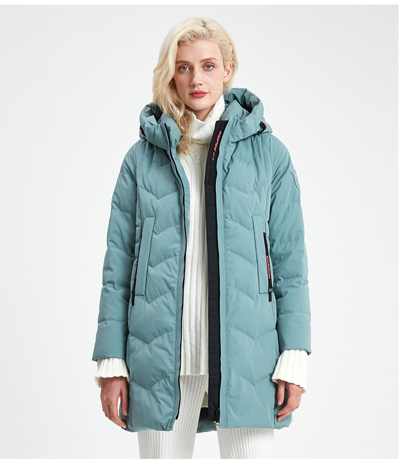 雪伦羽绒服女中长款白鸭绒修身显瘦秋冬外套女装商场同款sharon20566