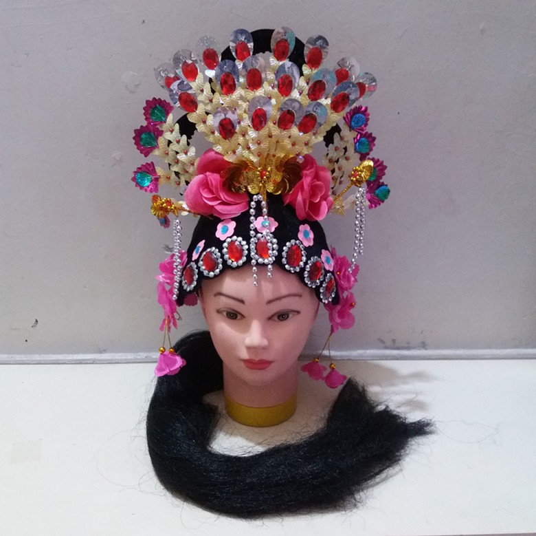 戏曲头饰新款扭秧歌大民族广场舞蹈戏剧影视花旦跳舞头花 花旦头饰