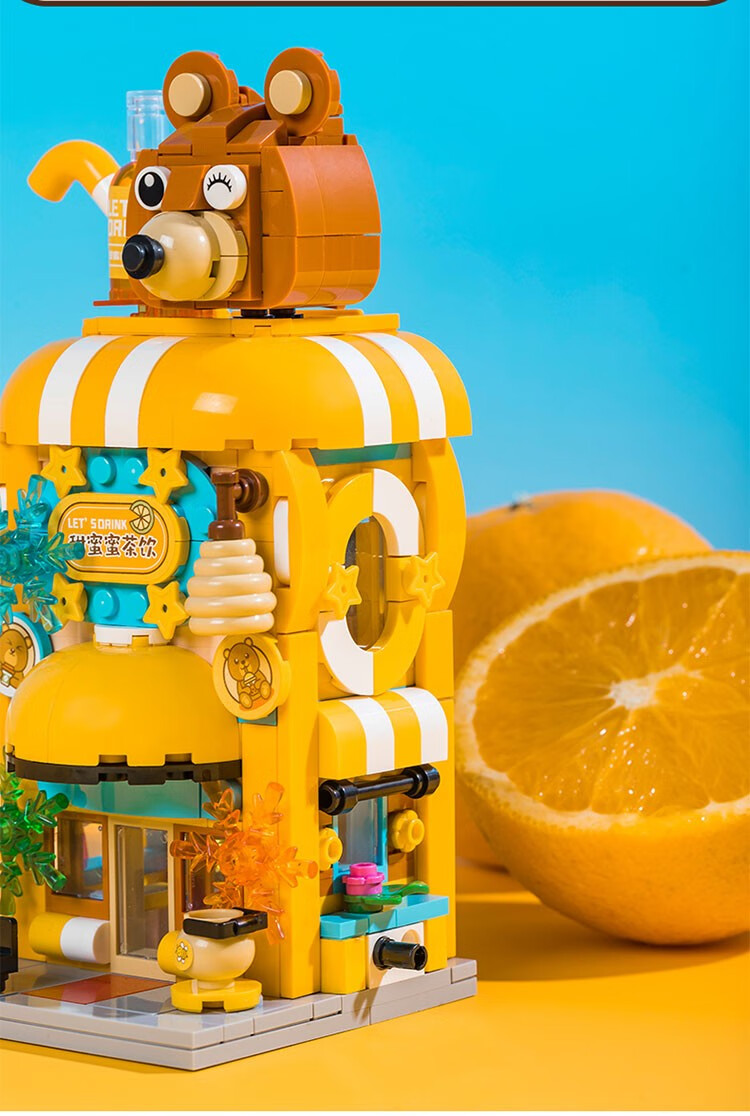 拼奇pantasy有间小铺美食街景积木小颗粒拼装玩具男女孩礼物56004嘴