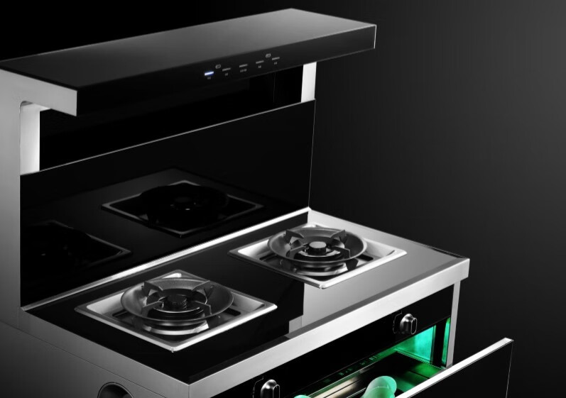 戴纳斯帝集成灶烟灶一体带防火墙家用天然气液化气灶油烟机自清洗带