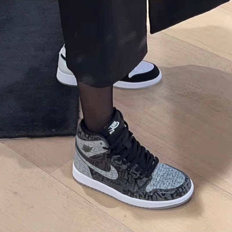 nike/耐克 air jordan 1 aj1黑灰禁穿 影子叛逆高帮男女篮球鞋555088