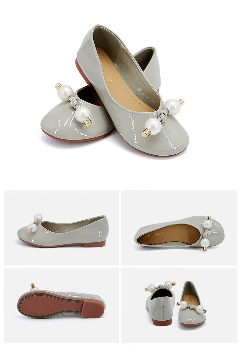 丝柏兰女鞋2022经典款浅口优雅芭蕾瓢鞋单鞋懒人鞋奶奶鞋豆豆鞋漆皮