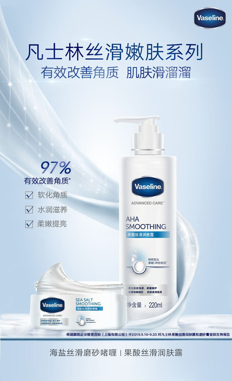 【屈臣氏】凡士林vaseline身体乳滋润保湿润肤 维他亮肤烟酰胺流光