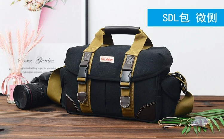 Camera bag men's and women's SLR micro-single camera bag Sudiro single shoulder suitable for 650D800D700D750D850D200D khaki Camera bag men's and women's SLR micro-single camera bag Sudiro single shoulder suitable for 650D800D700D750D850D200D khaki