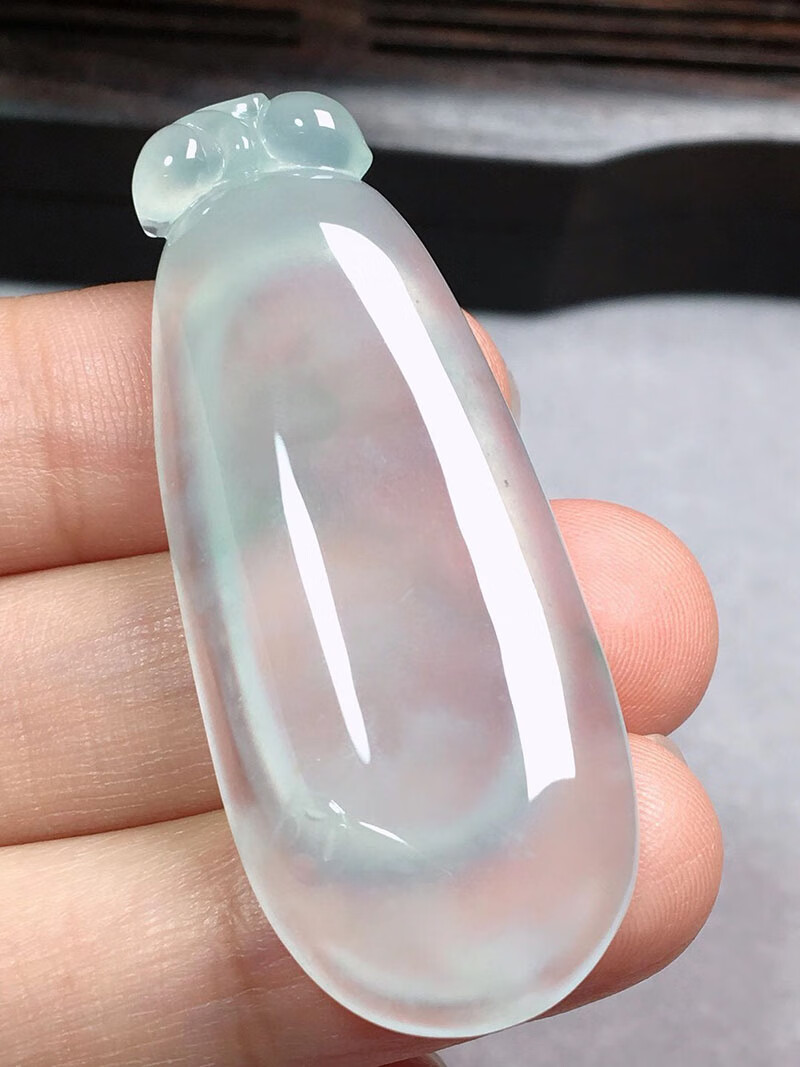 绿翠天成 翡翠冰种福瓜吊坠 冰种翡翠缅甸天然a货玉石平安玉坠男女款