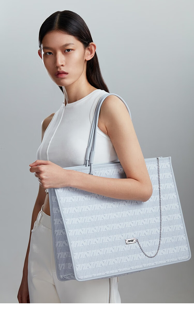 omto托特包女秋冬新款小众大容量单肩包女上课通勤大包电脑手提包灰色