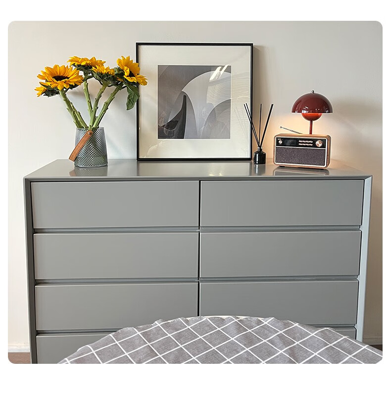 居桐意式极简岩板八斗柜客厅收纳柜北欧现代简约卧室电视柜多层抽屉边