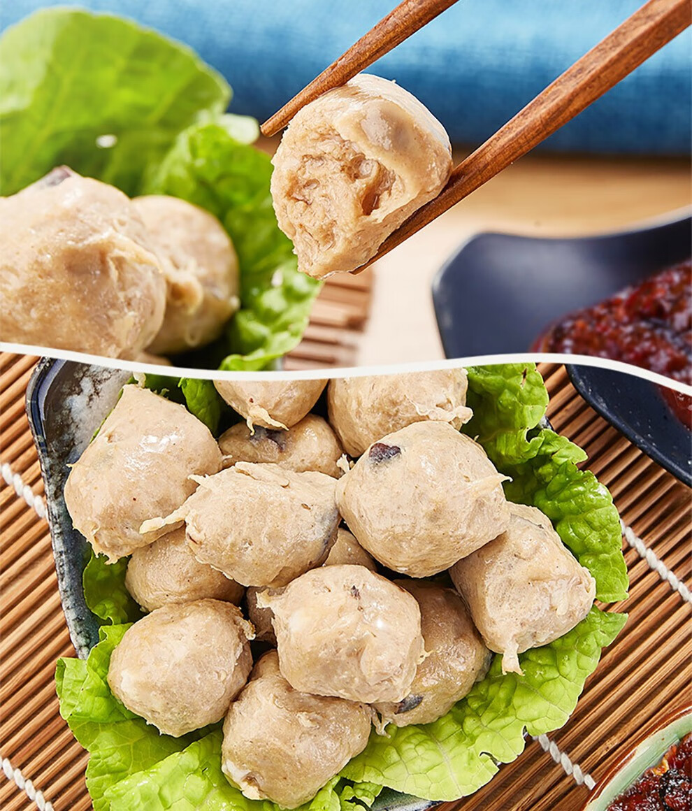 老德头汕尾椒香贡丸200g2大地贡丸200g2潮汕特产猪肉丸火锅丸料生鲜