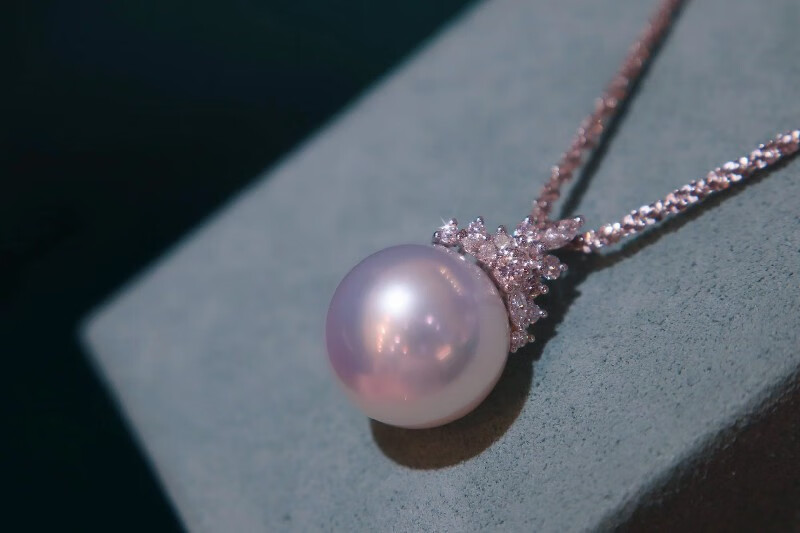 pearlboat 维纳斯珍珠套装吊坠戒指 海水珍珠项链18k金镶嵌轻奢锁骨链