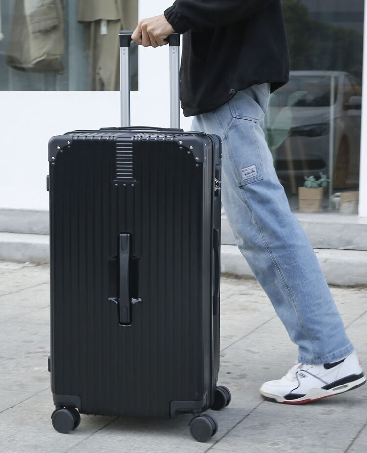 万向轮密码箱女韩版旅行箱学生手拉皮箱子复古直角潮流黑70寸防爆拉链