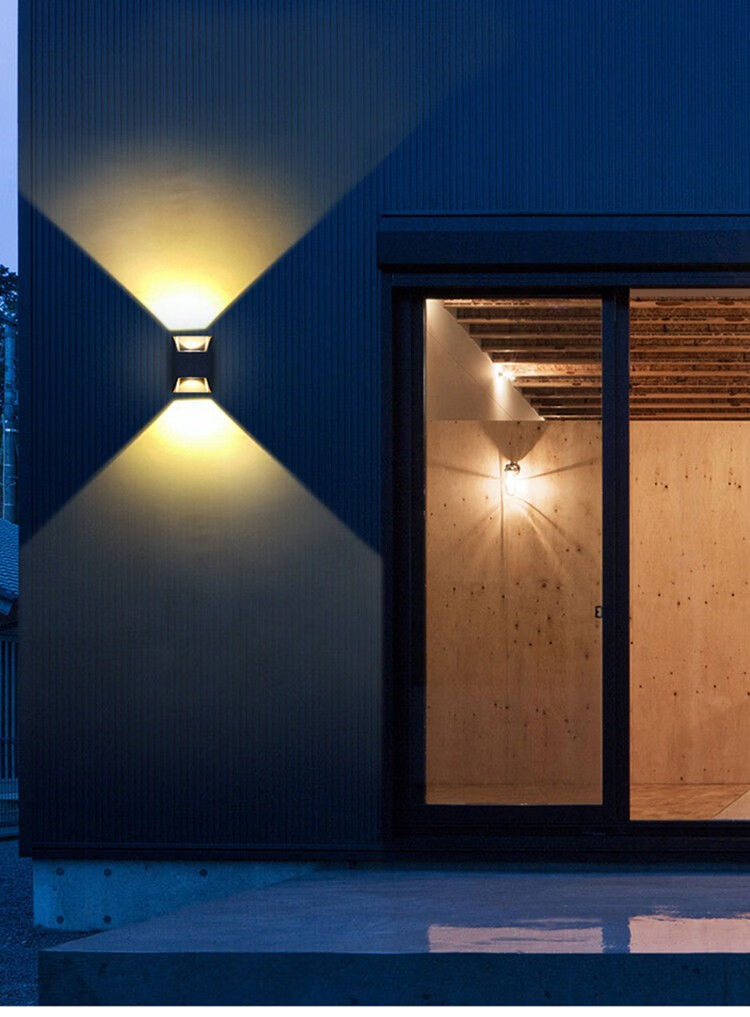 led户外双头壁灯上下射灯室外防水庭院过道阳台超亮门口外墙壁灯双头