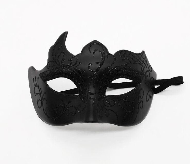 派对酒吧化妆舞会面具平头半脸喷漆彩绘眼罩威尼斯男女士金粉塑料喜