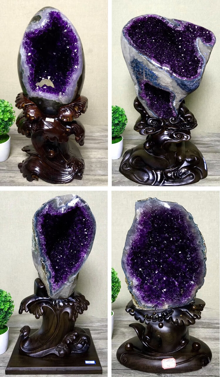 莱旭天然紫晶洞摆件水晶洞消磁紫水晶洞原石净化招财转运家庭风水玄关