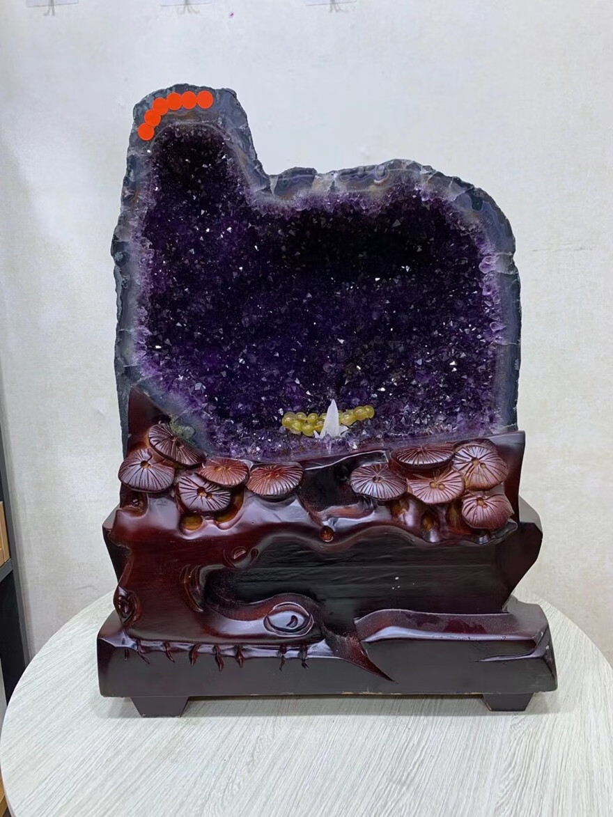 诺源珠宝天然乌拉圭巴西原矿紫晶块紫晶洞紫晶花紫气东来摆件送朋友