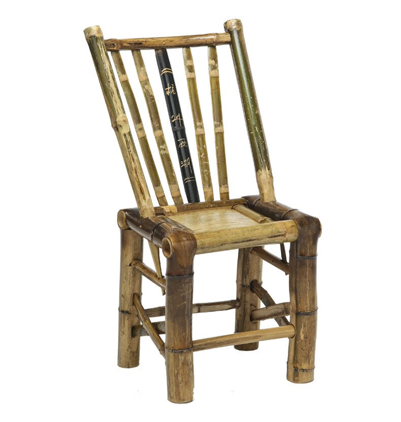 中伟竹椅子凳子竹家具手工编织竹椅子老式靠背椅小孩竹板凳 太师椅