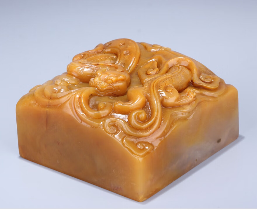 a1880 田黄龙钮印,印文:大总统印